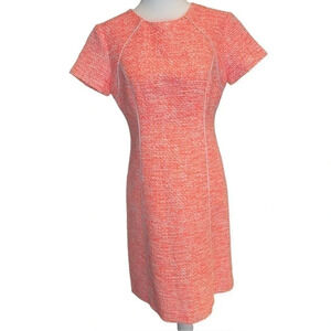 Shoshanna orange tweed dress. Size 4, capped sleeves, fully lined.
